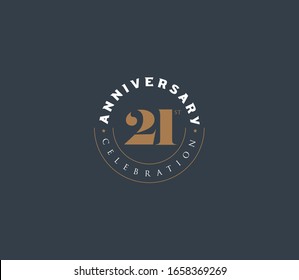 21 years anniversary or birthday celebration design template Vector.