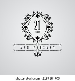 21 years anniversary celebration 3d vector template design illustration