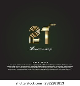 21 years anniversary celebration 3d vector template design illustration