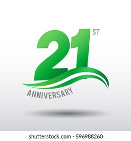 21 Years Anniversary Celebration Design logo