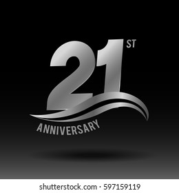 21 Years Anniversary Celebration Design logo