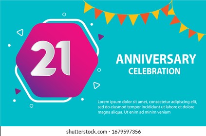 21 years anniversary celebration logo vector template design