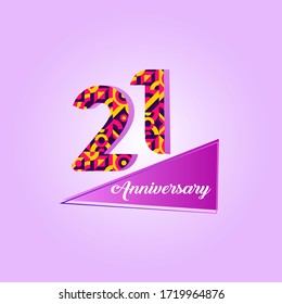 21 years anniversary celebration logo vector template design 