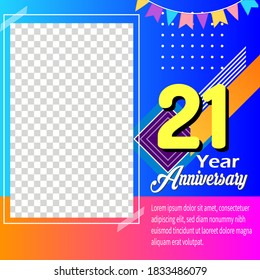 21 years anniversary celebration logo vector template design