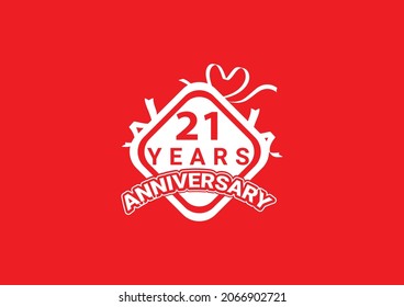 21 years anniversary celebration logo and icon design