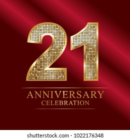 21 years anniversary celebration logotype red background.