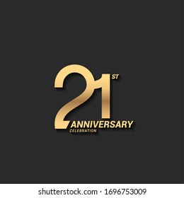 21 years anniversary celebration logotype with elegant modern number gold color for celebration