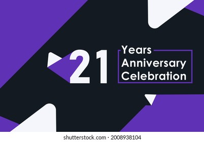 21 years anniversary celebration modern banner template design