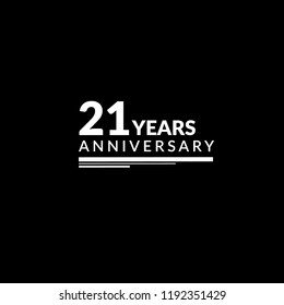 21 years anniversary celebration simple logo