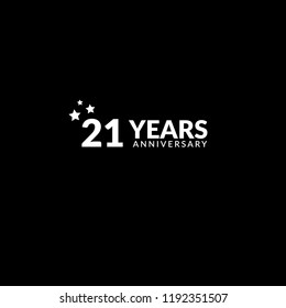 21 years anniversary celebration simple logo