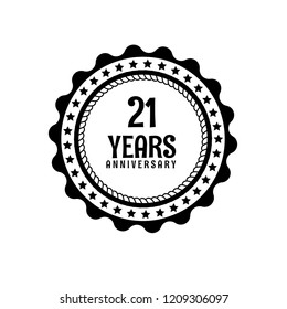 21 years anniversary celebration simple logo. vintage logo, 21 year sign, jubilee, greeting card