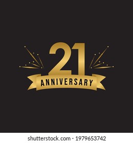 21 years anniversary celebration template for social media post, flyer, banner, poster, greeting cards, or print. Vector Eps10