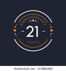 21 years anniversary celebration template, Vector illustration.