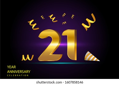 21 Years Anniversary Celebration Vector Template Design Illustration