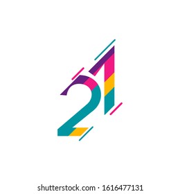 21 Years Anniversary Celebration Vector Template Design Illustration