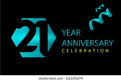 21 Years Anniversary Celebration Vector Template Design Illustration