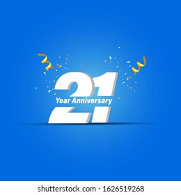 21 Years Anniversary Celebration Vector Template Design Illustration