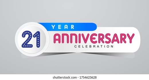 Ilustración de diseño de plantillas vectoriales de celebración de 21 años