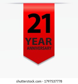 21 Years Anniversary Celebration Vector Template Design Illustration