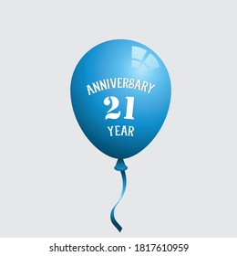 21 Years Anniversary Celebration Vector Template Design Illustration