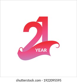 21 Years Anniversary Celebration Vector Template Design Illustration