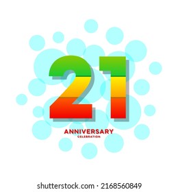 21 Years Anniversary Celebration Vector Template Design Illustration
