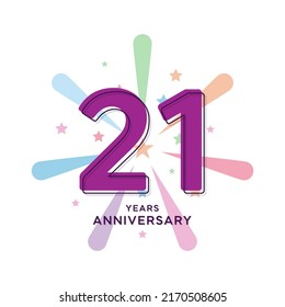 Ilustración de diseño de plantillas vectoriales de celebración de 21 años