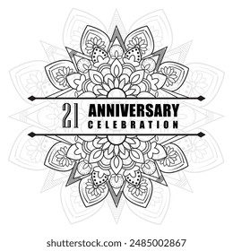 21 years anniversary celebration vector template design illusration