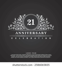 21 years anniversary celebration vector template design illustration