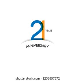 21 years anniversary design template. Vector eps 10