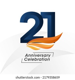 21 years anniversary design template. vector template illustration