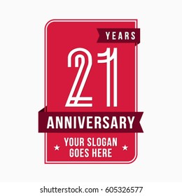 21 years anniversary design template. Vector and illustration.