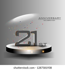 21 years anniversary design vector templates and illustrations, concepts in the future by giving a sci fi feel effect