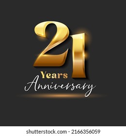 21 years Anniversary Gold Logotype number