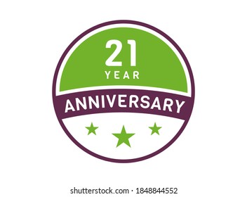21 years anniversary image, 21 year Anniversary logo isolated on white background