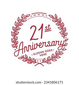 21 years anniversary logo collection. 21st years anniversary celebration hand drawn logotype. Vector and illustration