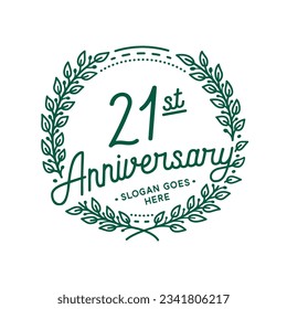 21 years anniversary logo collection. 21st years anniversary celebration hand drawn logotype. Vector and illustration