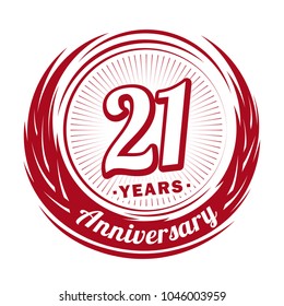 21 years anniversary. Anniversary logo design. 21 years logo.