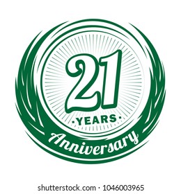 21 years anniversary. Anniversary logo design. 21 years logo.