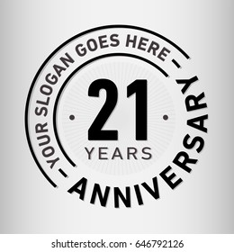 21 years anniversary logo template. Vector and illustration.