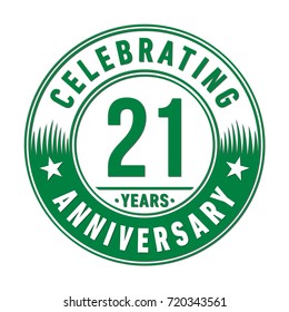 21 years anniversary logo. Vector and illustration.
