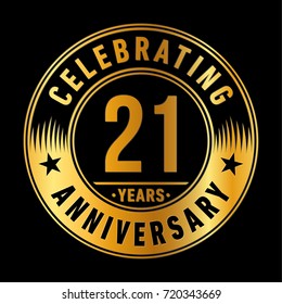 21 years anniversary logo. Vector and illustration.