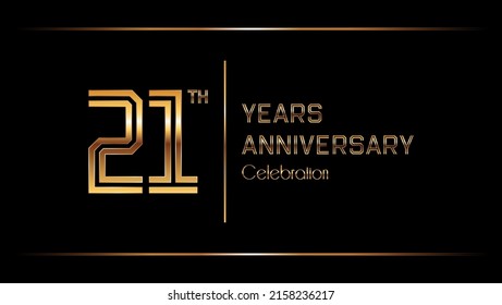 21 Years Anniversary logotype. Anniversary celebration template design for booklet, leaflet, magazine, brochure poster, banner, web, invitation or greeting card. Vector illustrations.