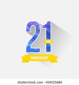 21 Years Anniversary with Low Poly Design