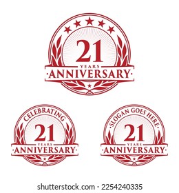 21 years anniversary set. 21st celebration logo collection. Vector and illustration. 