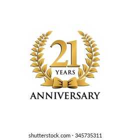 21 years anniversary wreath ribbon logo 