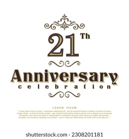 21 Years annivesary celebration 3d vector template design ilustration