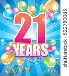 21 years birthday card full vector elements