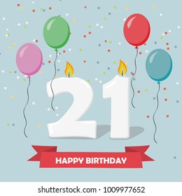 21 Years Celebration Happy Birthday Greeting Stock Vector (Royalty Free ...