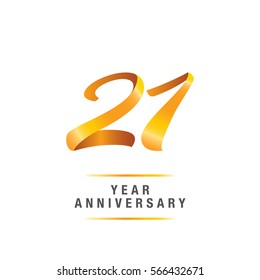 21 years golden anniversary celebration logo , isolated on white background